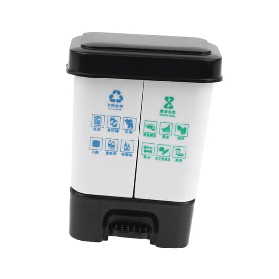 Yunhgft 1/12 Garbage Can Simulation Garbage Bin Decor Pretend Play Toy Realistic Compact Black