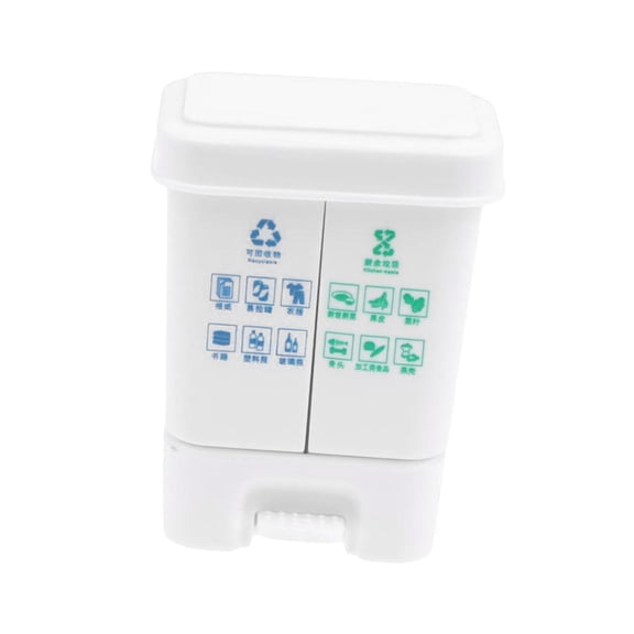 Yunhgft 1/12 Garbage Can Simulation Garbage Bin Decor Pretend Play Toy Realistic Compact White