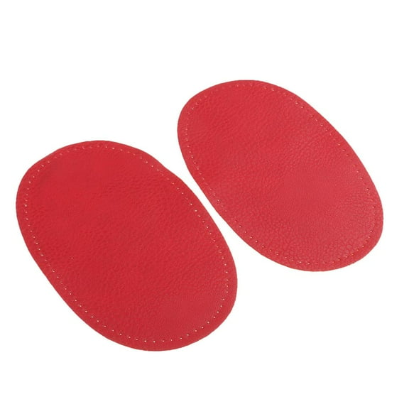 Yunhgft 1 Pair High Quality Replacement Patch Fabric Elbow Knee Patch Beige Leather Oval Red