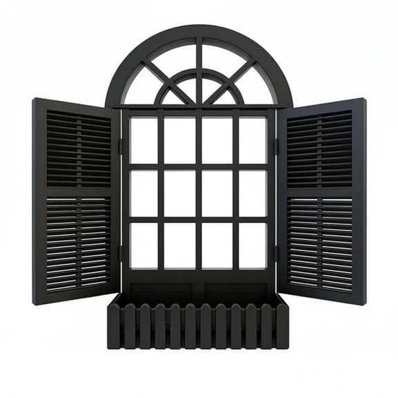 Yunhgft 1 Piece Miniature Arched Window Wall Decor with Flower Box Realistic PLA Plastic Design Suitable for Unisex Children Dollhouse Collecting Display