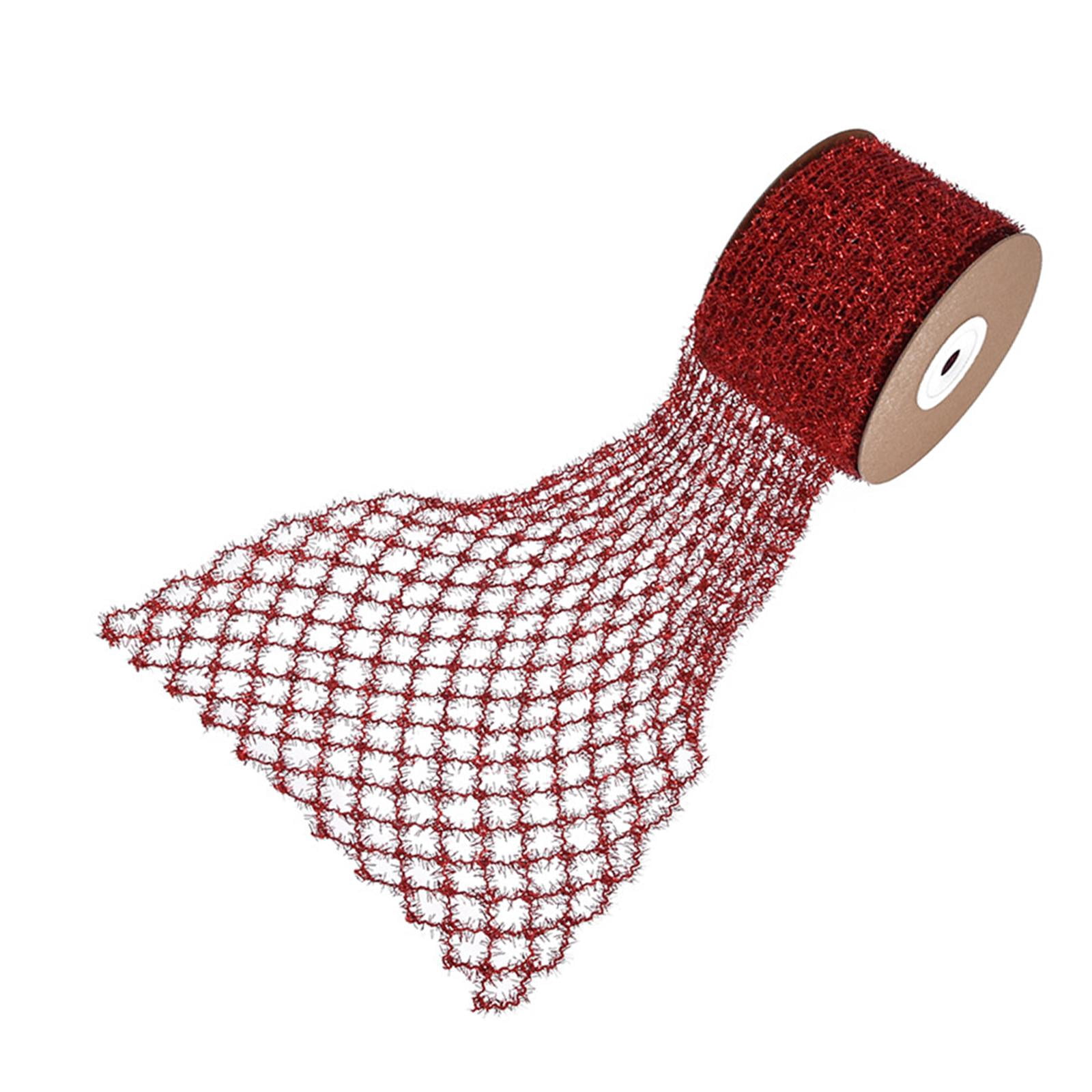Yunhgft 1 Roll Glitter Wired Ribbon Home Decoration Stretchable Sparkling Trim Christmas