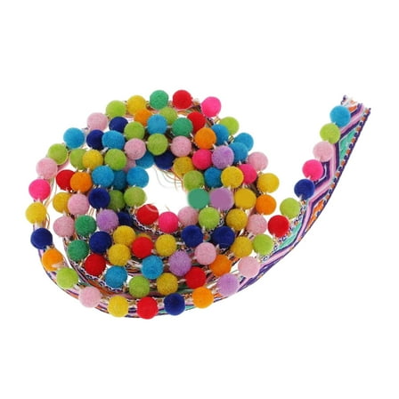 Yunhgft 1 Yard Jacquard Ribbon Pompom Trim Fringe Ribbon Sewing Ribbon Fabric for Skirts Width 28mm