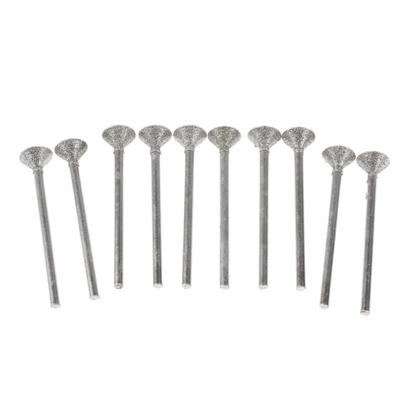 Yunhgft 10 Pcs 8mm 1/8" Shaft Thin Disc Type Diamond Burrs Bits for Lapidary Diam. 8mm