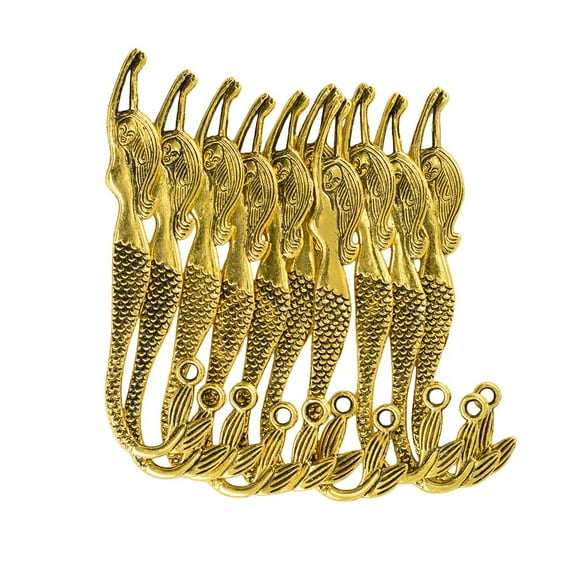Yunhgft 10 Pcs. Antique Gold Metal Beads Bookmark Paper Read Book Mark With Hook Jewelry