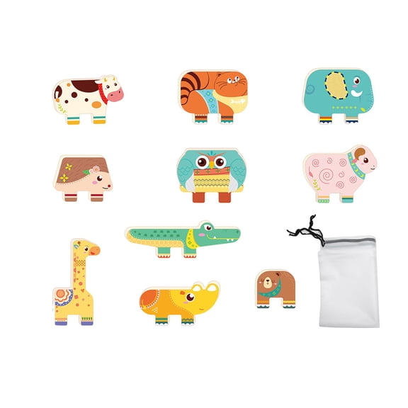 Yunhgft 10 Pieces Animal Blocks Stacking Toy Fine Motor Skills Hands on Ability Portable
