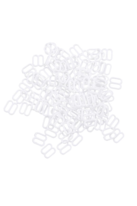 100Pcs Plastic Bra Straps Clips Hooks Slide Buckles Bra Straps Clip Bra Non-slip 8mm