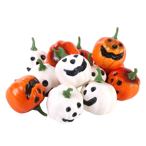 Yunhgft 12Pcs Artificial Smiling Face Pumpkins Halloween Supplies Foam Props 5.7x7cm for