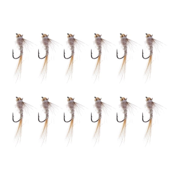 Yunhgft 12pcs Brass Bead Head Nymph Trout Fishing Flies Sinking Fly Baits Hook Lures