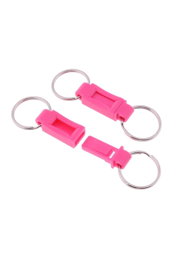 2 Pieces Breakaway Key Ring Separate House Car Keys Quick Release Keychain Rose Rose Red