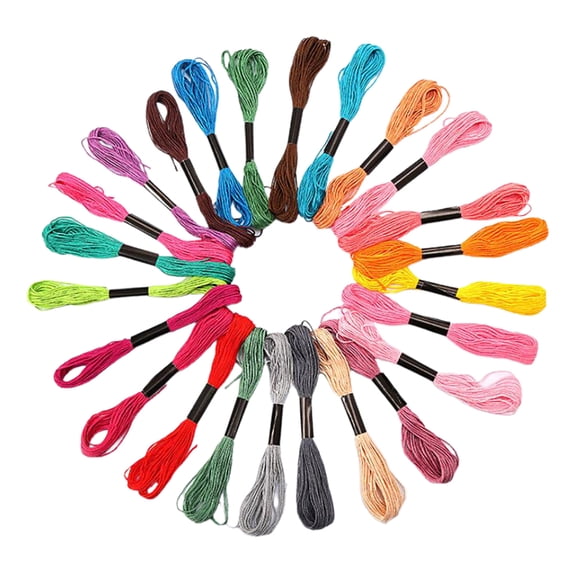 Yunhgft 24/36 Color Cross Stitch String Cotton Sewing Skeins Embroidery Thread Floss Kit 24Color