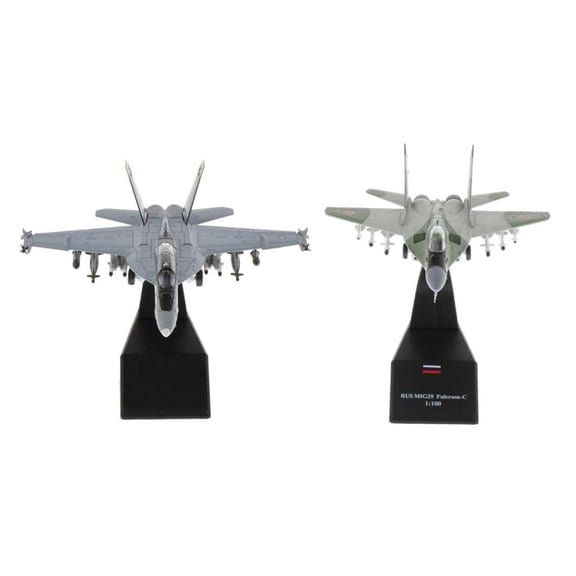 Yunhgft 2Pcs 1/100 Scale F/A-18 Strike Plane MIG-29 Fighter Model Collectables Decor