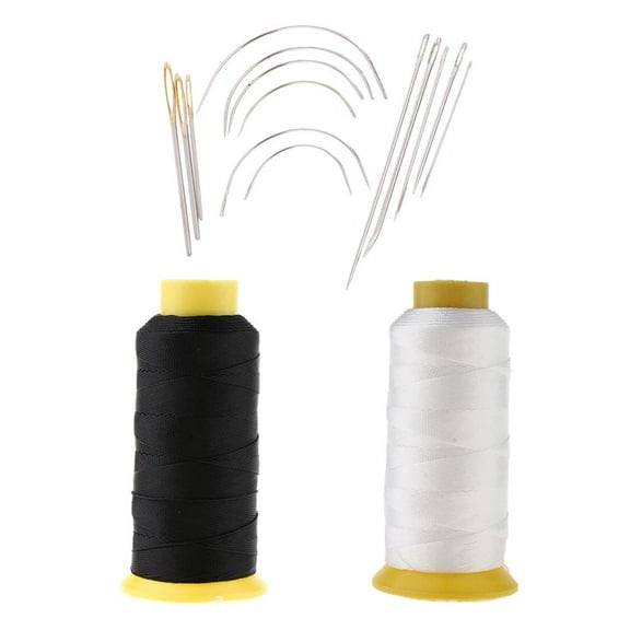Yunhgft 2pcs Bonded Nylon Sewing Thread + 14pcs Repair Curved Hand