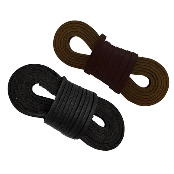 Yunhgft 2pcs Cowhide Leather Square Shoe Boot Laces Extra Strong