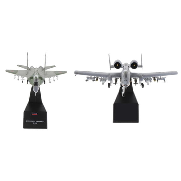 Yunhgft 2x 1/100 MIG-29 Aircraft A-10 Attack American Diecast Model Office Ornaments