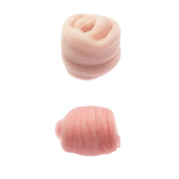 Yunhgft 2x Handmade Wool Roving Fibre Material for Felting DIY 10g Pink & Light Pink