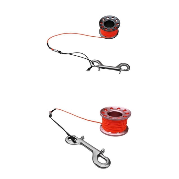 Yunhgft 2x Scuba Diving Dive Reel Aluminum Alloy Finger Spool 15m Line Bolt Snap