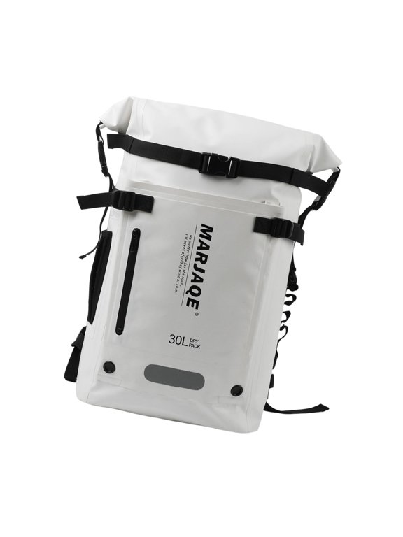 30 Liters Dry Bag Backpack with Compartments for Swimming And Outdoor Activities White