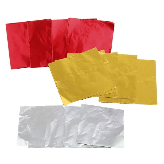 Yunhgft 300 Pieces Red Aluminium Foil Christmas Candy Wrappers Chocolate Wrappers Decor