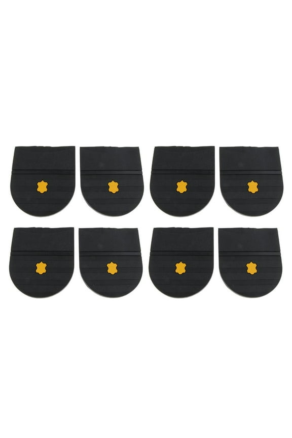 4 Pairs Black Grain Rubber Anti Slip Glue on Heels Pads Tips Shoes Repair 4"