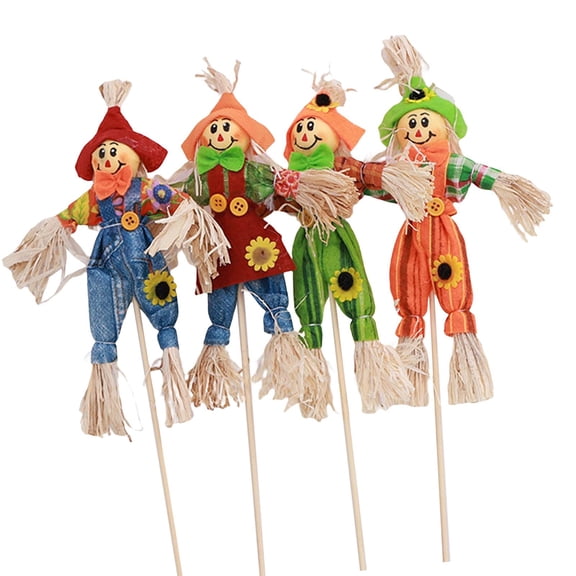 Yunhgft 4 Pieces Halloween Ornament Scarecrow Decor Scene Arrangement Props Multipurpose