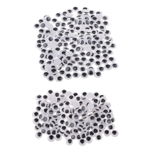 Yunhgft 400 Pieces Cute 12 and 10mm Wiggle Googly Eyes Self-Adhesive DIY Accessories