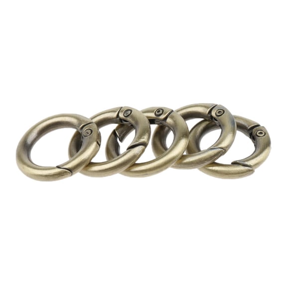 Yunhgft 5 Pcs Snap Gate O Ring Round Carabiners Snap Clip Spring Keyring Buckles Outdoor Brown 10mm
