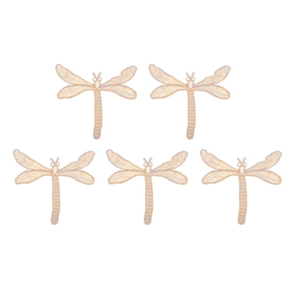 Yunhgft 5 Pieces Embroidery Lace Appliques for Clothes Dress Decor - Dragonfly