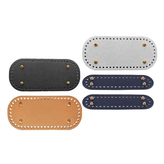 Yunhgft 5 Pieces Pu Leather Bag Bottom Pad For Crochet Tote With Holes Base Insert Cushion For Sewing Purse Bottom Support Handbag Base Plate suitable for purse repairs diy handbag Brown