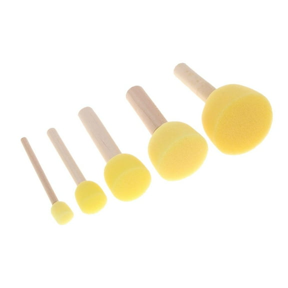 Yunhgft 5 Sizes Round Sponges Brush Set Kids Painting Tools Sponge Painting Stippler Set