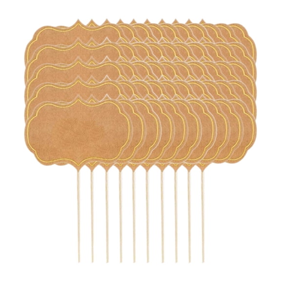 Yunhgft 50 Pieces Blank Toothpick Flags Buffet Labels Decorations Cheese Markers Cupcake Brown