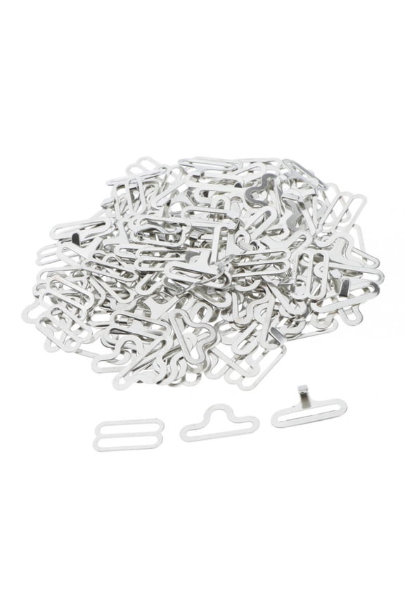 50X Bow Tie Clips Electroplated Metal Bow Ties with Adjustable Tie Strap Hook Silver