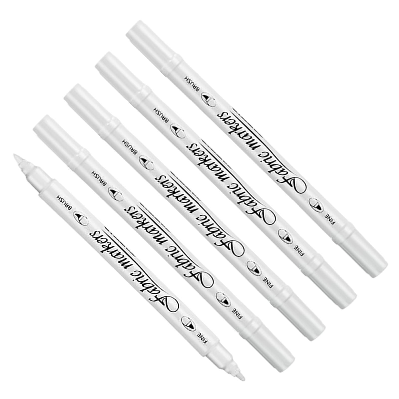 Yunhgft 5x Oily White Marker Pen Waterproof Permanent Gel Paint Pen for Fabric Sketching