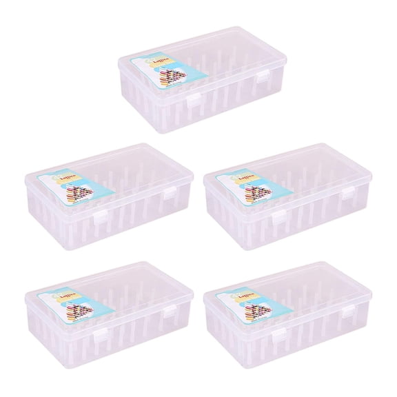 Yunhgft 5x Thread Box - Super Satchel Storage Container with 42 Pieces Trays, Thread Storage Box Embroidery Craft Thread Plastic Cross Stitch Bobbins Case