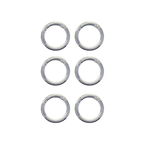 Yunhgft 6 Pieces Spring Gate O Rings Metal Spring Rings Spring Rings Round Carabiner for Silver