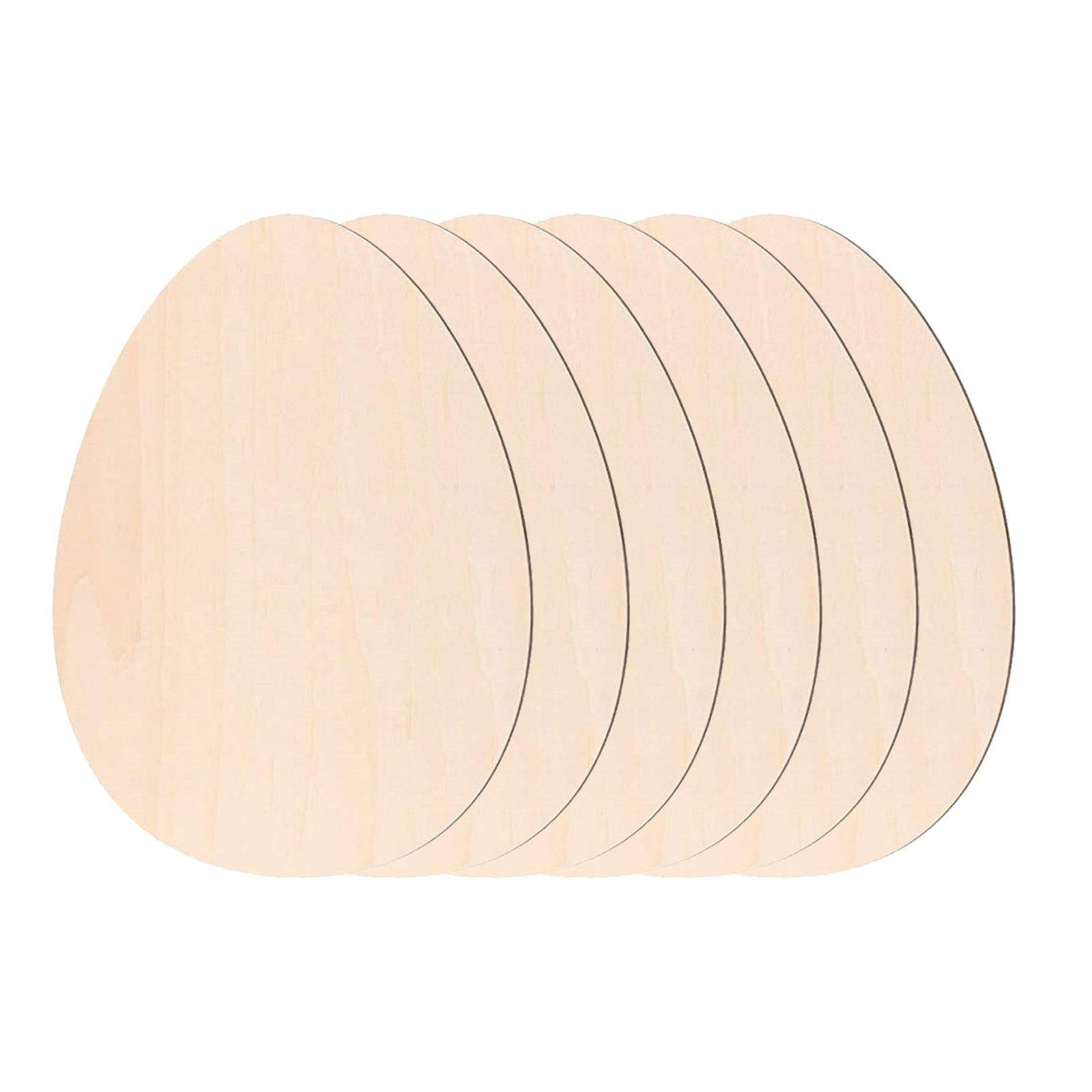 Yunhgft 6 Pieces Wooden Easter Egg for Kids Painting Egg Shaped Wooden Egg Slices Wooden