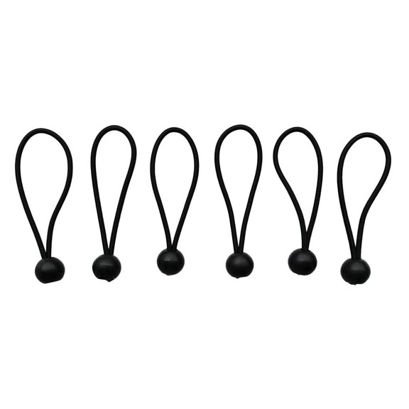 Yunhgft 6pcs 5" BALL BUNGEE CORD Tarp Elastic Tie Down Strap Canopy Fastening Loops Black 5 inch