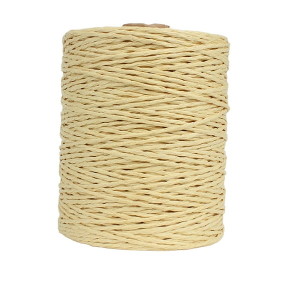 Yunhgft 984ft Raffia Paper Yarn Roll Recyclable Twine Cord for Gift Wrapping Florist Bouquets Weaving Thread Beige