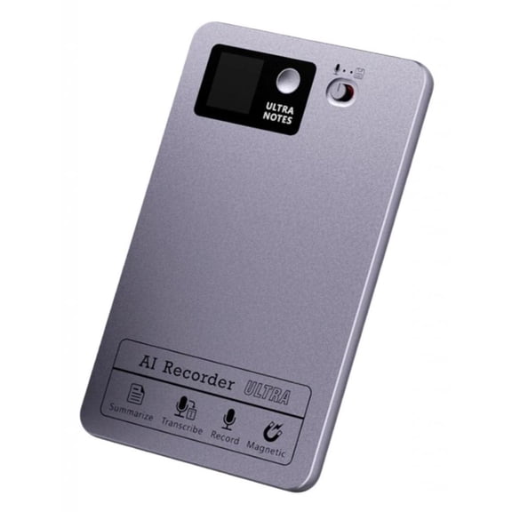 Yunhgft AI Voice Recorder for Meetings, Automatic Transcription, Note-Taking Device with Silver