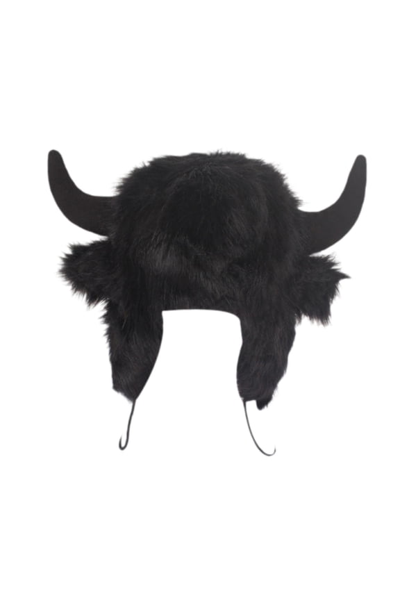 Animal Horn Plush Cap Thermal Fancy Dress Accessory Earflap Cap for Performance
