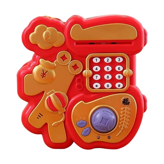 Yunhgft Automatic Rolling ATM Cash Saving Box Toy Electronic ATM for kids birthday gifts Red