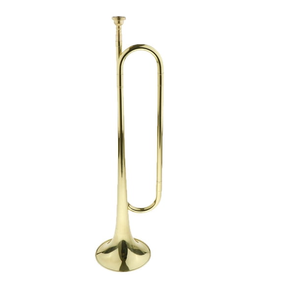 Yunhgft B Flat Bugle Cavalry Trumpet for Band Primary and Middle school Students Golden,