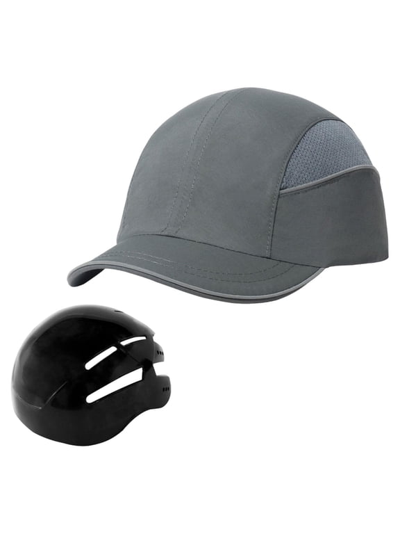 Baseball Bump Cap Baseball Hat Long Brim Lightweight Adjustable Baseball Cap Hat Gray