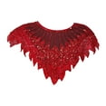 thumbnail image 1 of Yunhgft Beaded Sequin Cape Shoulder Cape for Women Wedding Evening Formal Dresses Family Red, 1 of 9