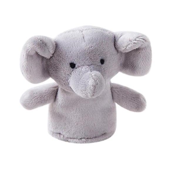 Yunhgft Cartoon Animal Finger Puppet Baby Plush Toys for Children Lovely Kids Plush Toys Gray elephant