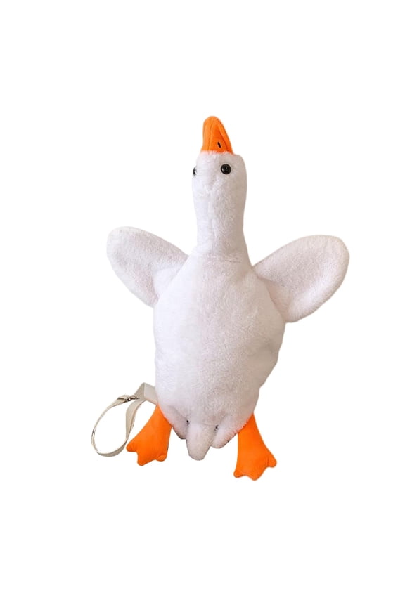 Cartoon Duck Shoulder Bag Soft Fleece Messenger Bags Shoulder Handbag Tote White