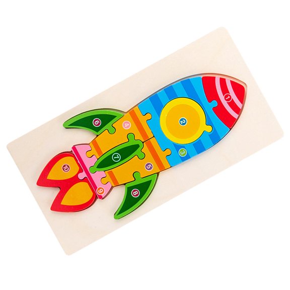 Yunhgft Cartoon Puzzle Educational Toy Learning Building Board Blocks for Boys and Girls Rocket