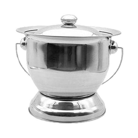 Yunhgft Chamber Pot Easy Clean Night Commode Bucket Thickened Night Urinal Multifunction Silver