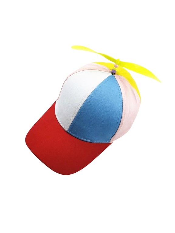 Children's baseball cap, dragonfly sun hat , fancy colorful helicopter caps, hat red brim