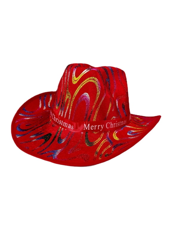 Christmas Cowboy Hat Casual Lightweight Comfortable Cowboy Cowgirl Hat for Stage Colorful Snake