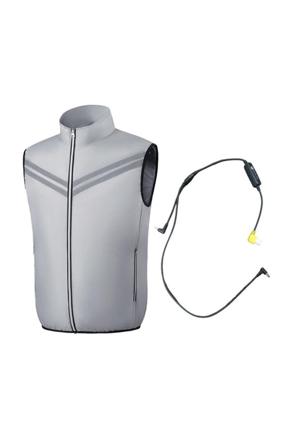 Cooling Fan Jacket Portable Lightweight 2 Fans Cooling Clothing for Camping Work Gray M